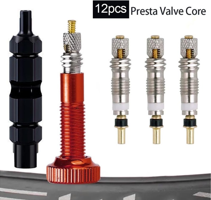 Ciomszan Presta Valve Core Bike Valve Core Removal Tool MTB Tire Valve Stem Repair, Bicycle Valve Core Replacements Set, Presta & Schrader Valve Stem Remover Tool Kit - Image 4